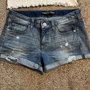 Express Mid Rise Jean Shorties